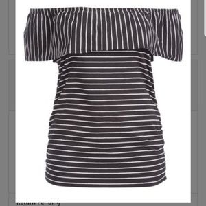 Black and White off the shoulder top